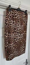 *NWT* JOSEPH RIBKOFF STRETCH MIDI PENCIL LEOPARD SKIRT UK 14 RRP £145 