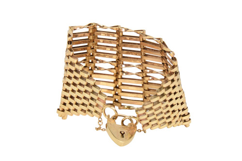 Fancy wide gold gate - gold,