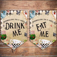 Alice In Wonderland Bunting Hanging Decoration For Party Decor Tea Party