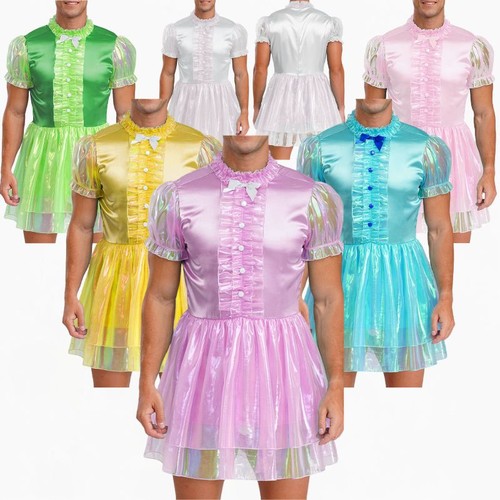 Men sissy ruffled - maid, dress