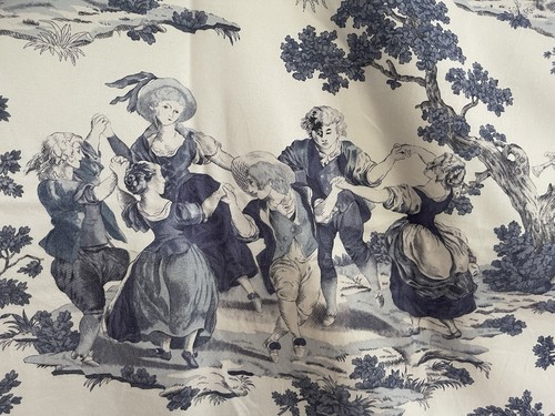 Blue white toile de jouy - white,