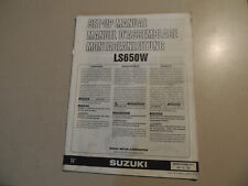 1998 Suzuki LS 650 Savage Fitting Instructions 