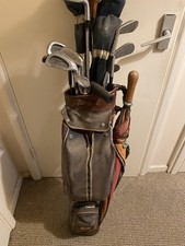 Vintage Bag of Mix Golf Clubs