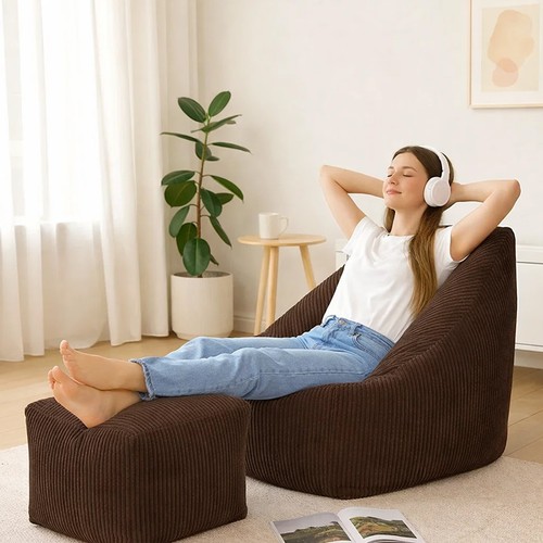 Bean bag chair with footstool - bean,