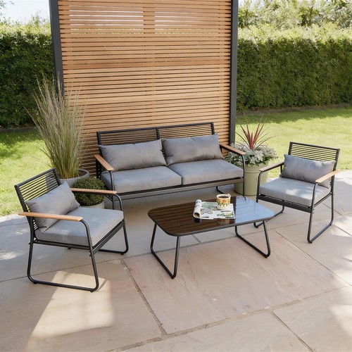Black metal garden furniture - metal,