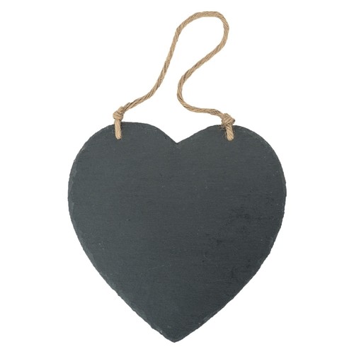 Slate heart hanging notice - slate,