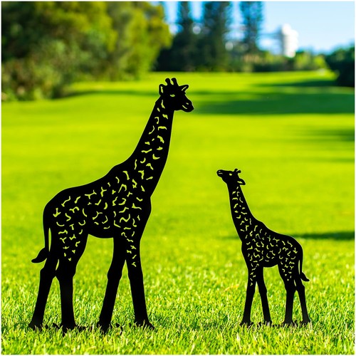 Giraffe metal garden stakes - giraffe,