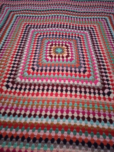 Homemade crochet blanket - crochet, blanket/