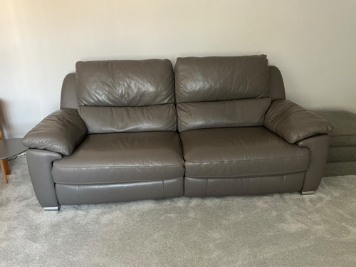 Grey leather reclining - x2,