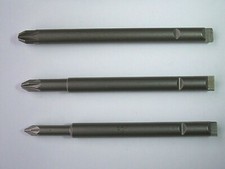 STANLEY YANKEE 130A & 130B - SET OF 3 SCREWDRIVER BITS POZIDRIVE POZI PZ 1, 2, 3