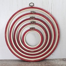 Nurge Embroidery Flexi Hoop Round Cross Stitch Display Red in 5 Sizes