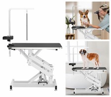 Steel Hydraulic Pet Dog Grooming Table Adjustable Z-Lift 21"-36" 330LBS Capacity