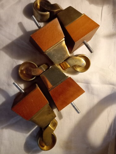 Brass furniture castors - brass,