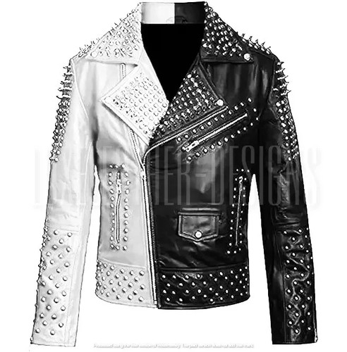 Mens studded leather jacket - studded,