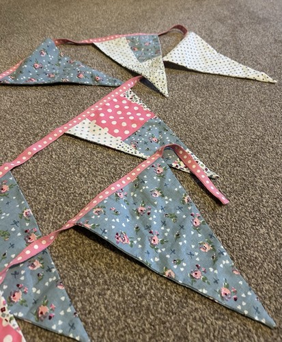 Fabric bunting vintage floral - bunting,