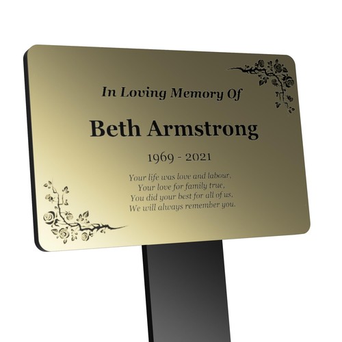 Gold personalised memorial - personalised,