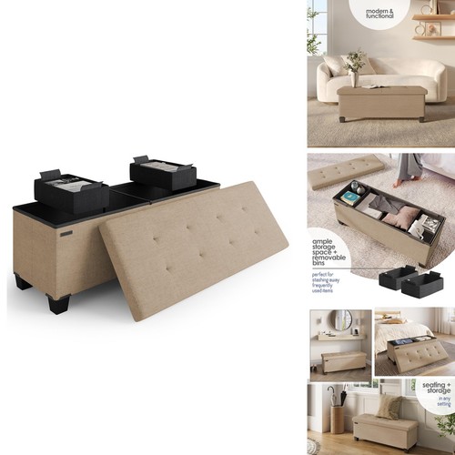Storage ottoman bench with - bench,