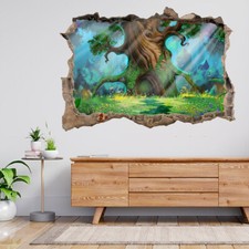 Nature Fantasy Tree Fairy Forest 3d Smashed View Wall Sticker Poster Decal A702