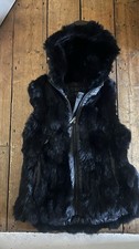 BCBGMAXAZRIA Black Rabbit Fur