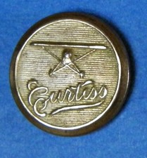 Bb CURTIS AIRCRAFT COMPANY AIRLINE UNIFORM BUTTON Medium Gilt 1920's - 30's