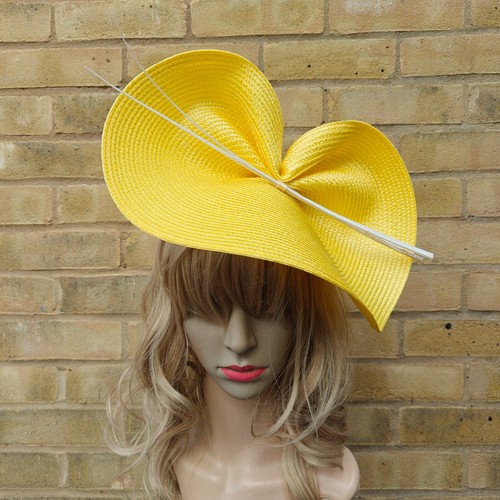 Yellow cream fascinator - yellow,