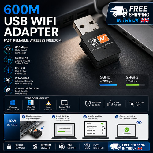 600mbps usb wifi adapter - 600mbps,