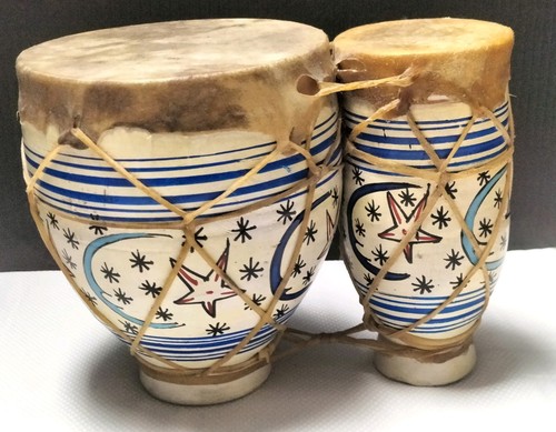Vintage moroccan rawhide bongo - vintage,