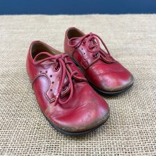 VINTAGE 1950/60s START-RITE CHILDRENS RED LACE-UP SHOES - CHILDRENS SIZE 5 D