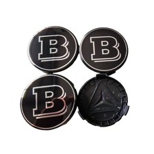 Pour Mercedes-Benz 4pcs Ø75mm Brabus Affalterbach Hubcaps Enjoliveurs moyeu Noir