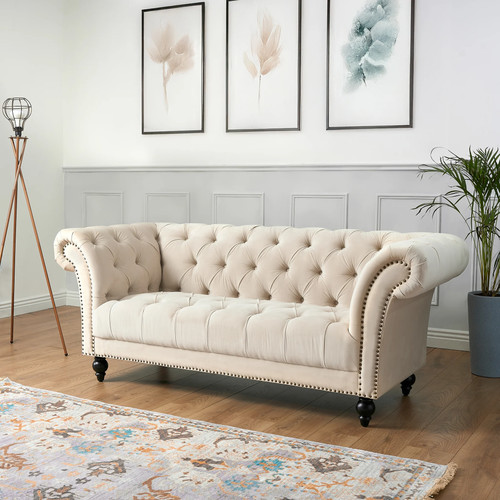 Velvet chesterfield sofa - velvet,