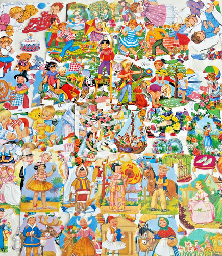 Decoupage lithograph vintage - decoupage,