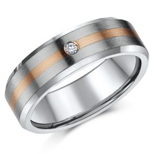 7mm Titanium Wedding Ring 9ct