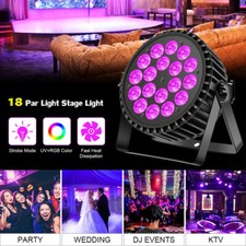 270W 18 LED Par Can Stage Lighting UV RGB DMX DJ Disco Party Show Club Light