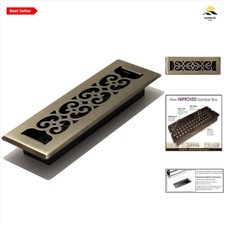 Scroll Design Floor Register Steel 2x10 Antique Brass Rectangle Vent