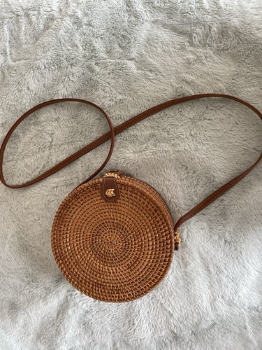 Handwoven rattan crossbody - handwoven,