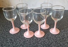 Cherry B Glasses Pink Stems - Set of 6