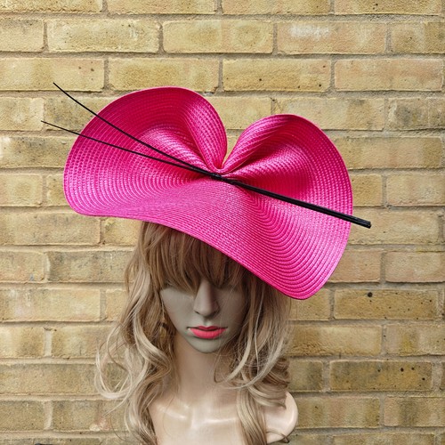 Hot pink fascinator black - hot,