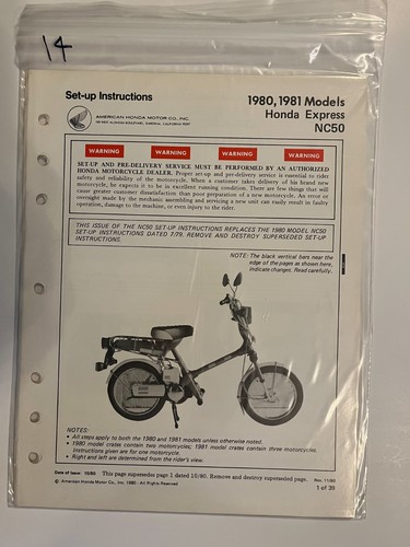 1980 1981 genuine honda nc50 - 1981,