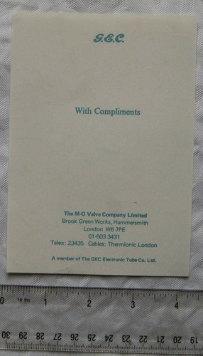 1970s gec complements - gec, slip