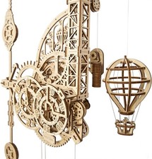 3D Wooden Puzzle Clock Kit for Adults – Gravity-Driven Wall Clock with Pendulum