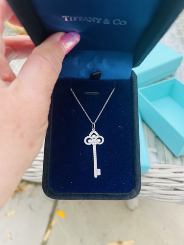 Tiffany platinum diamond key - &,