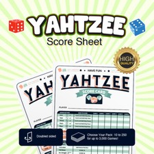 Yahtzee Notes Spare Refill Parts - Score Sheet Pads- Up to 3,000 Games