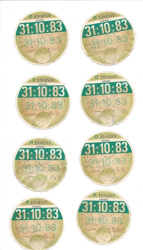 Bus tax discs with almost - tax,