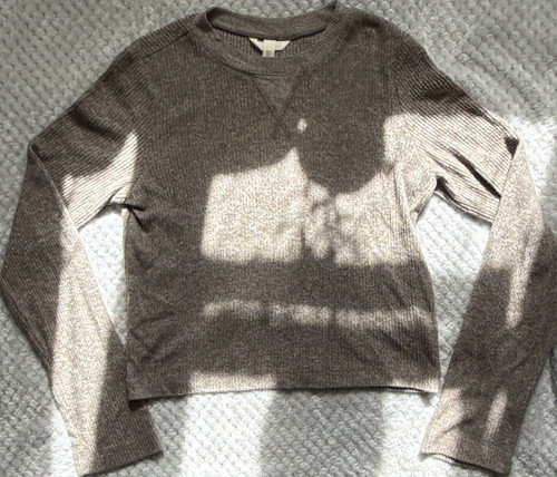 Women grey rib knit - women's, crew