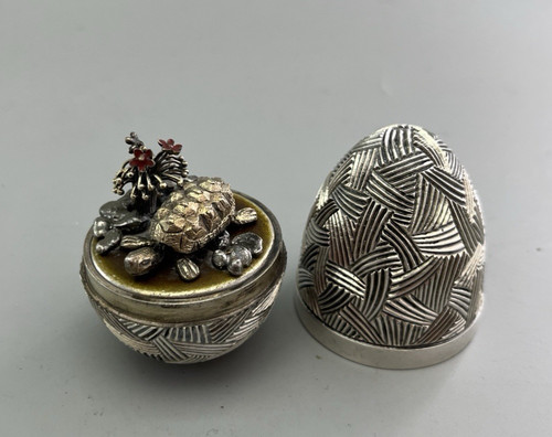 Vintage silver surprise egg - vintage,