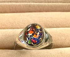 Vintage Oval Black Fire Opal