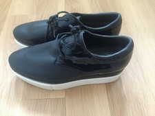 Ash Katia Women Black Leather Platform Shoes Size 6 EU 39