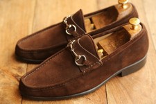 Gucci Brown Suede Silver Bit