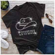 V neck Cowgirl Hat Rhinestone