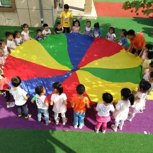 Large kids play parachute - large,